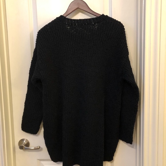 Eileen Fisher Hi-Low Cotton Sweater in Black